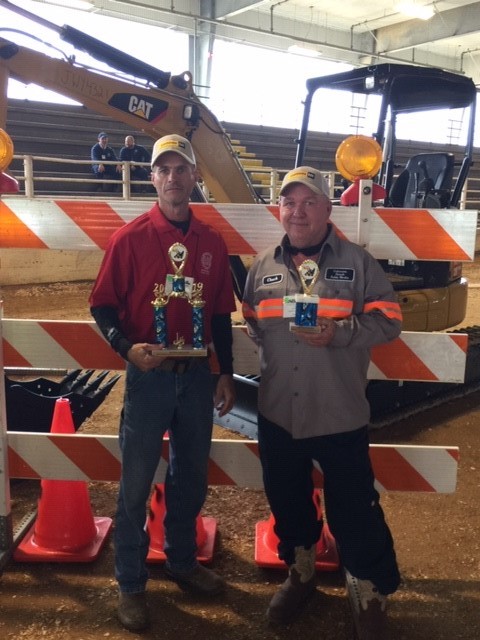 Shawn Brister and Chuck Savoie - representing CPPJ and winning 1st and 2nd in the Backhoe competition