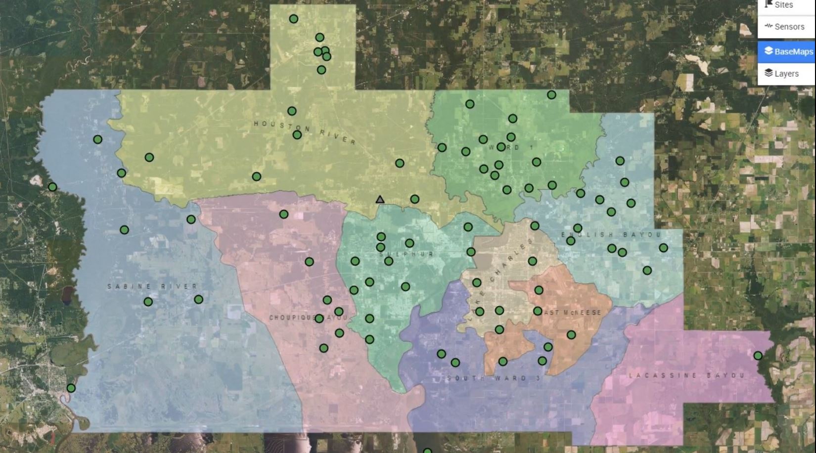 rain gauge locations