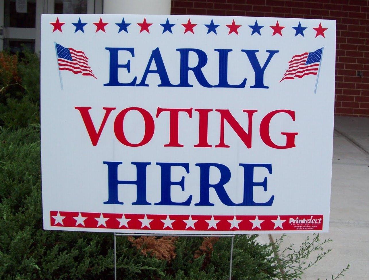 early voting here sign