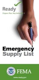 Emergency Suppy List