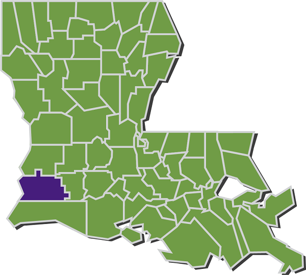 Calcasieu parish location on Louisiana map