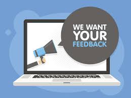 Graphic: "We want your feedback!"