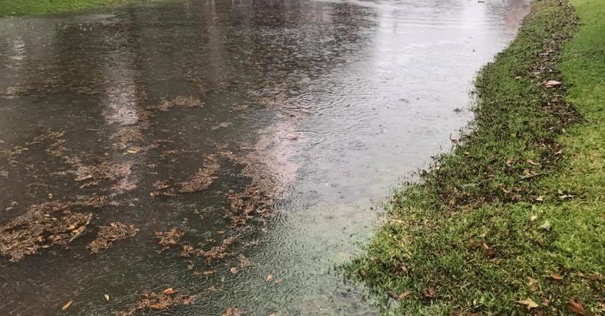 street flooding caused by heavy rain