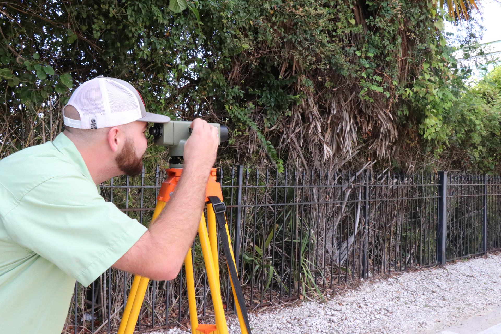 Engineer surveying Engineering Dept