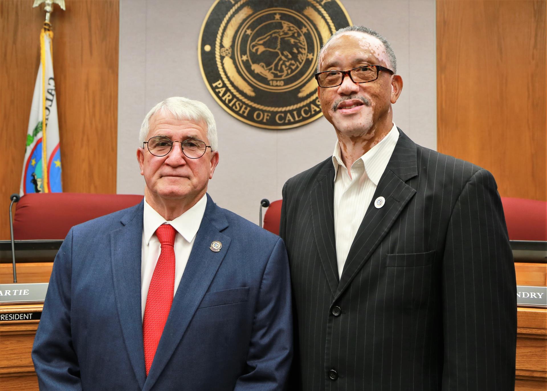 Tony Stelly (left) is the new Police Jury President for 2022 and Anthony Bartie (right) is the new vice president.