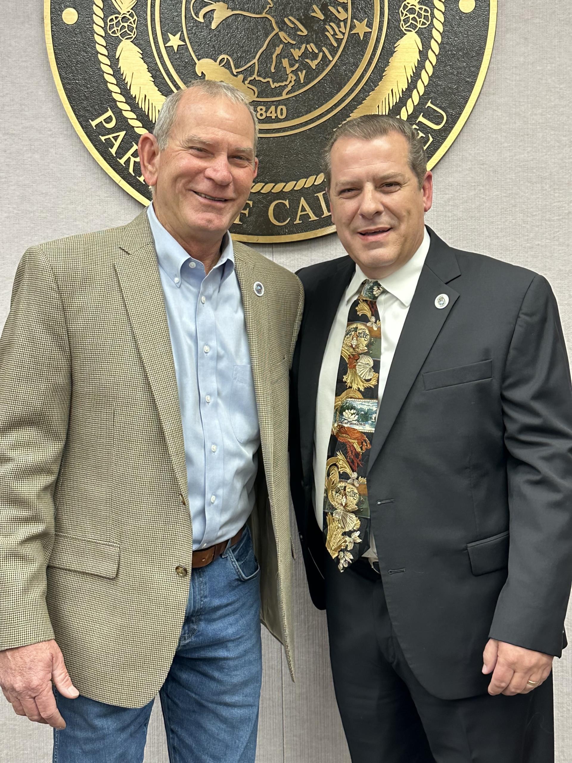 At its Jan. 5 regular meeting, the Calcasieu Parish Police Jury elected Chris Landry as its 2022 president and Guy Brame as its vice president