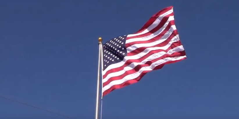 flag at ham reid waving